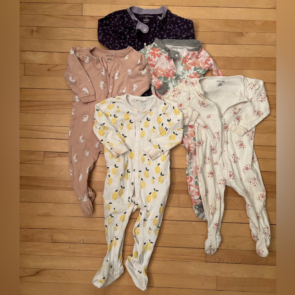 Organic Cotton Sleepers, Sz 9-18 mos